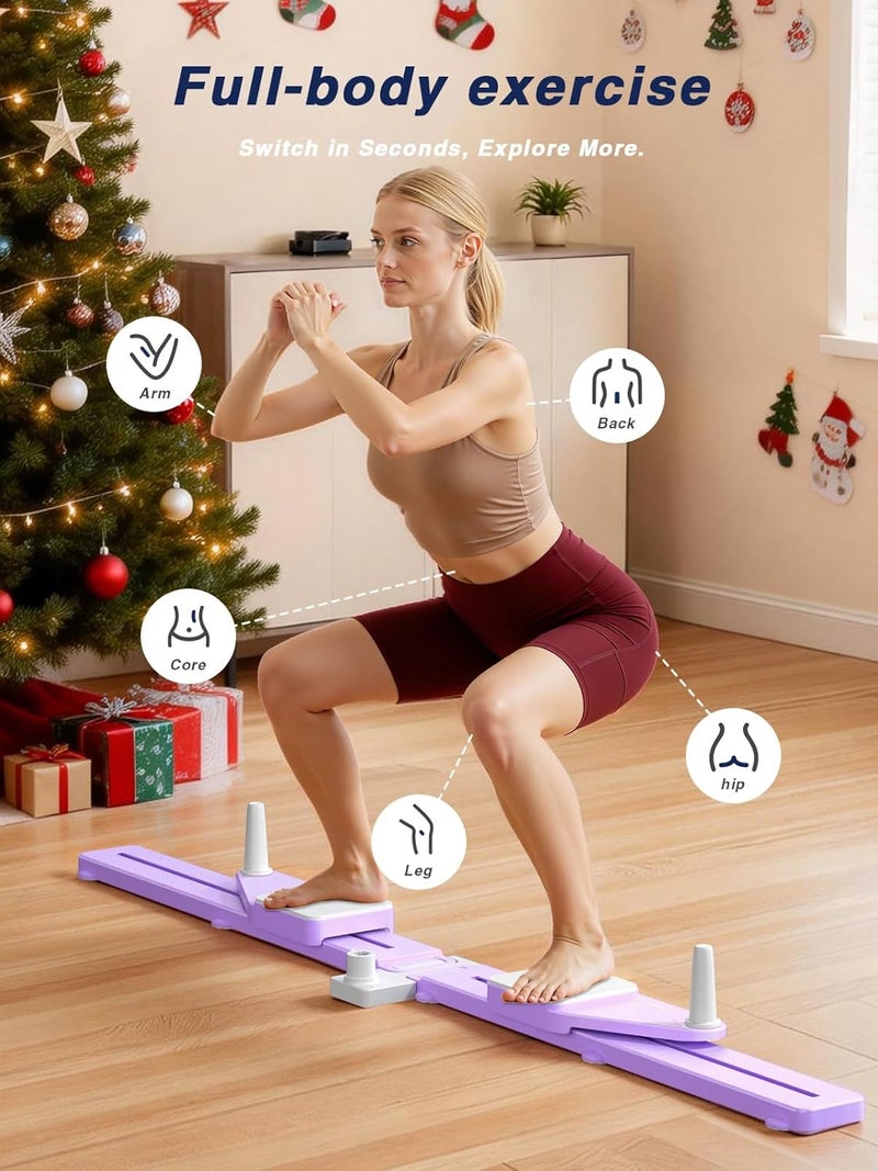 SolidFit Pliates Board - Multifunctional Anti-Slip Silent Pilates Board for Home Workout Portable Pilates Reformer Machine for Full Body Exercise Postnatal Recovery Low Impact Rehabilitation Indoor & Outdoor - Image 5